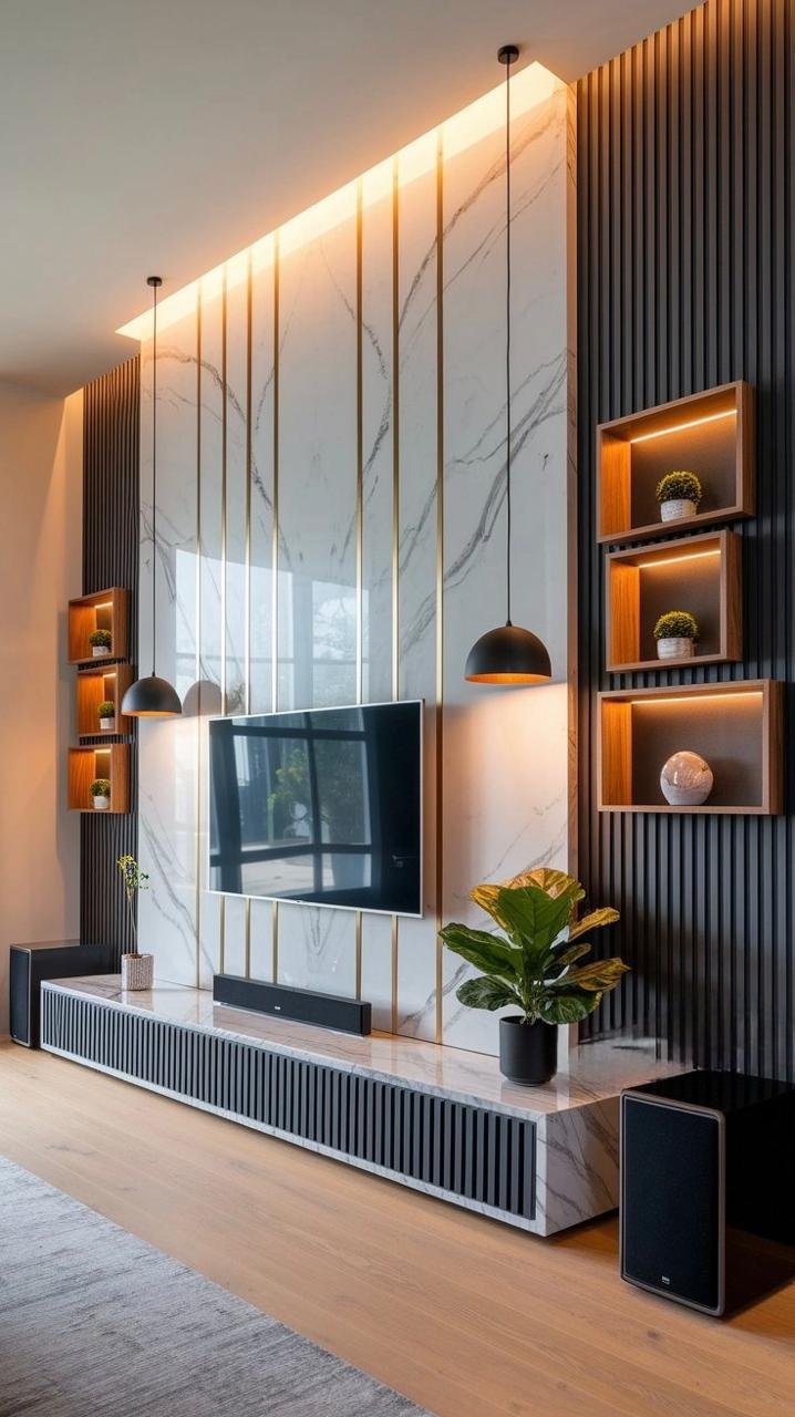 Custom TV unit and media feature wall 4