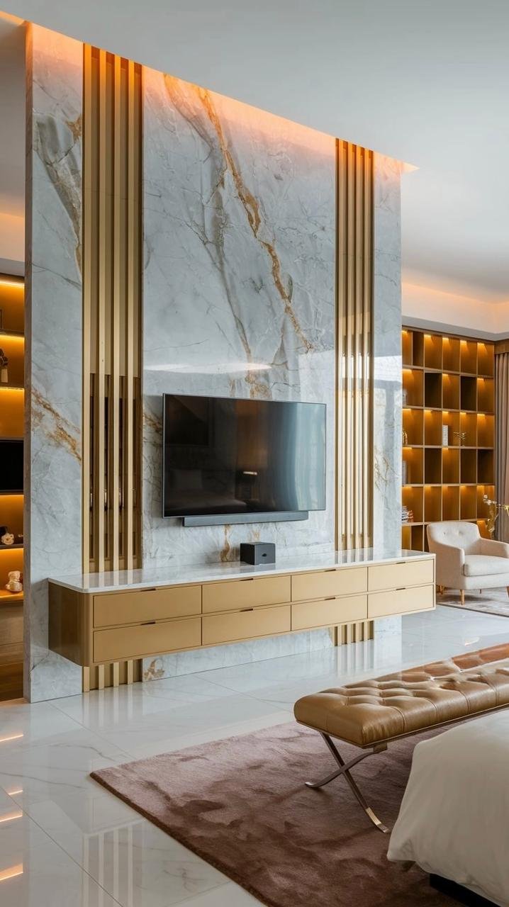 Custom TV unit and media feature wall 5