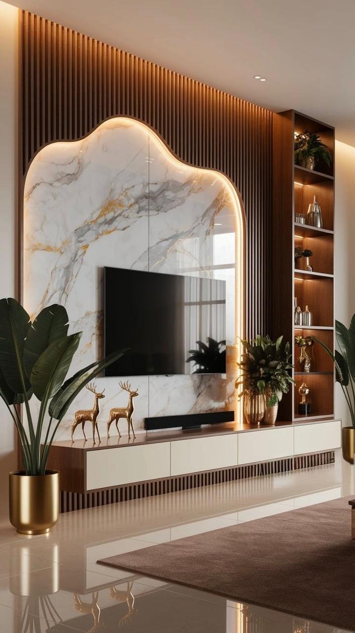 Custom TV unit and media feature wall 6