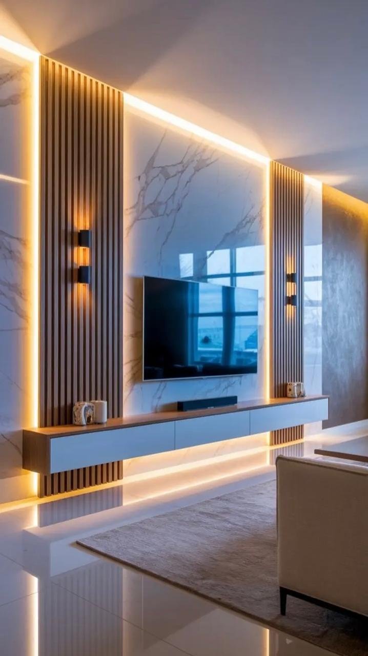 Custom TV unit and media feature wall 16