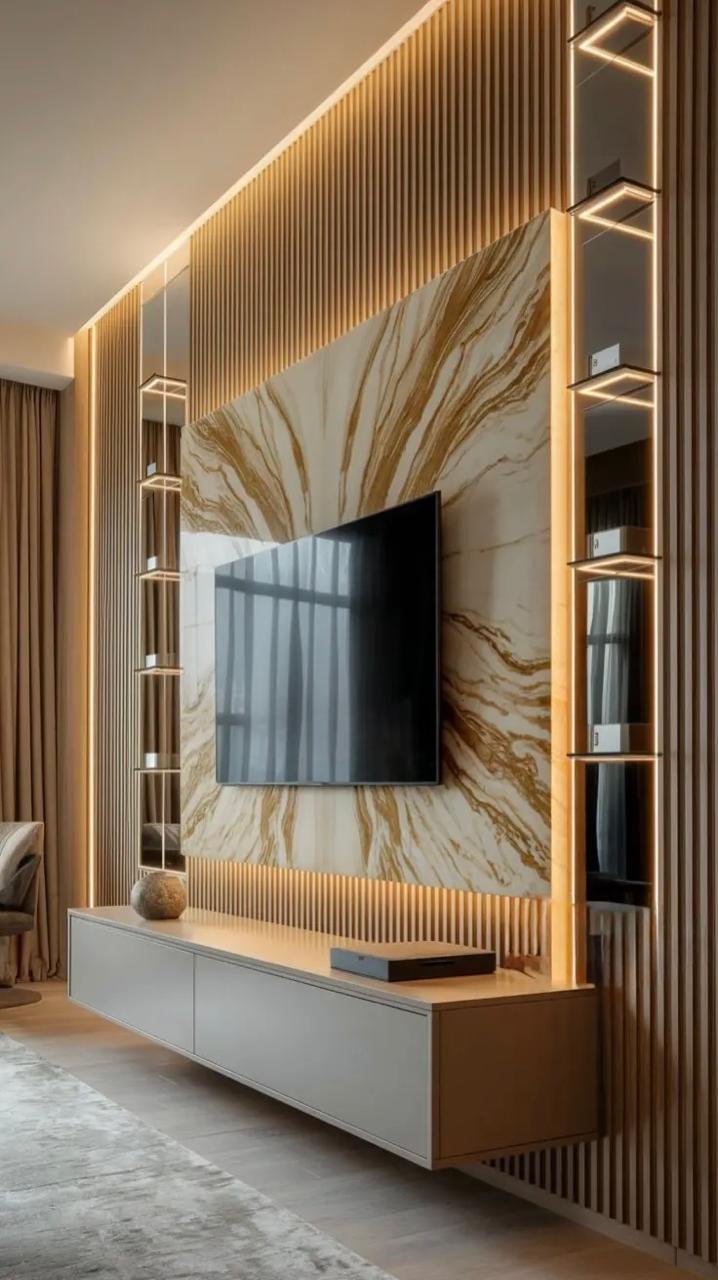 Custom TV unit and media feature wall 18