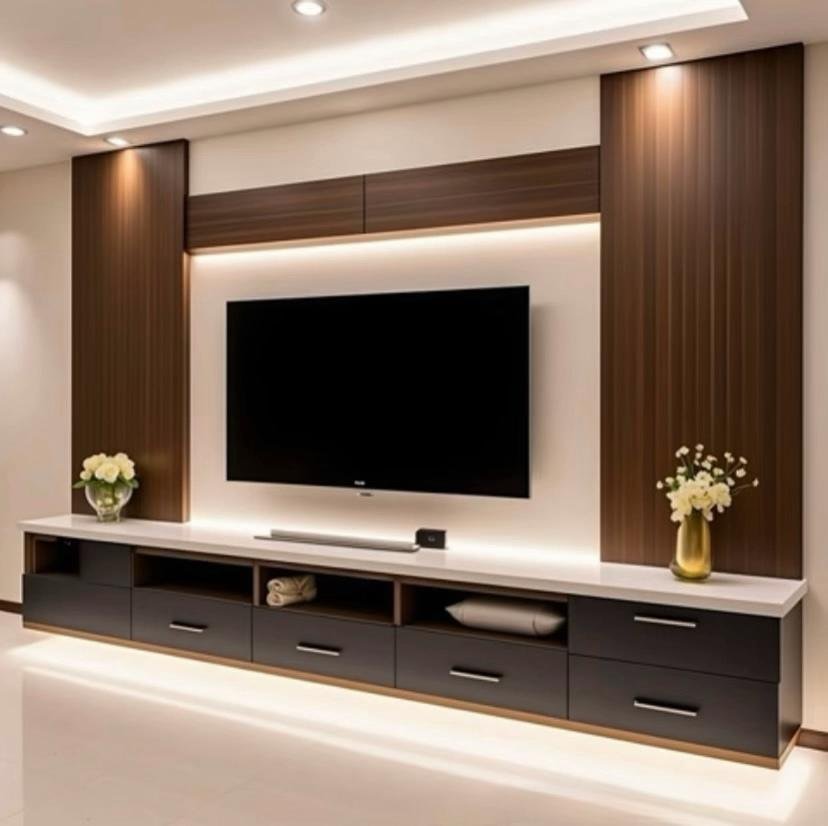 Custom TV unit and media feature wall 19