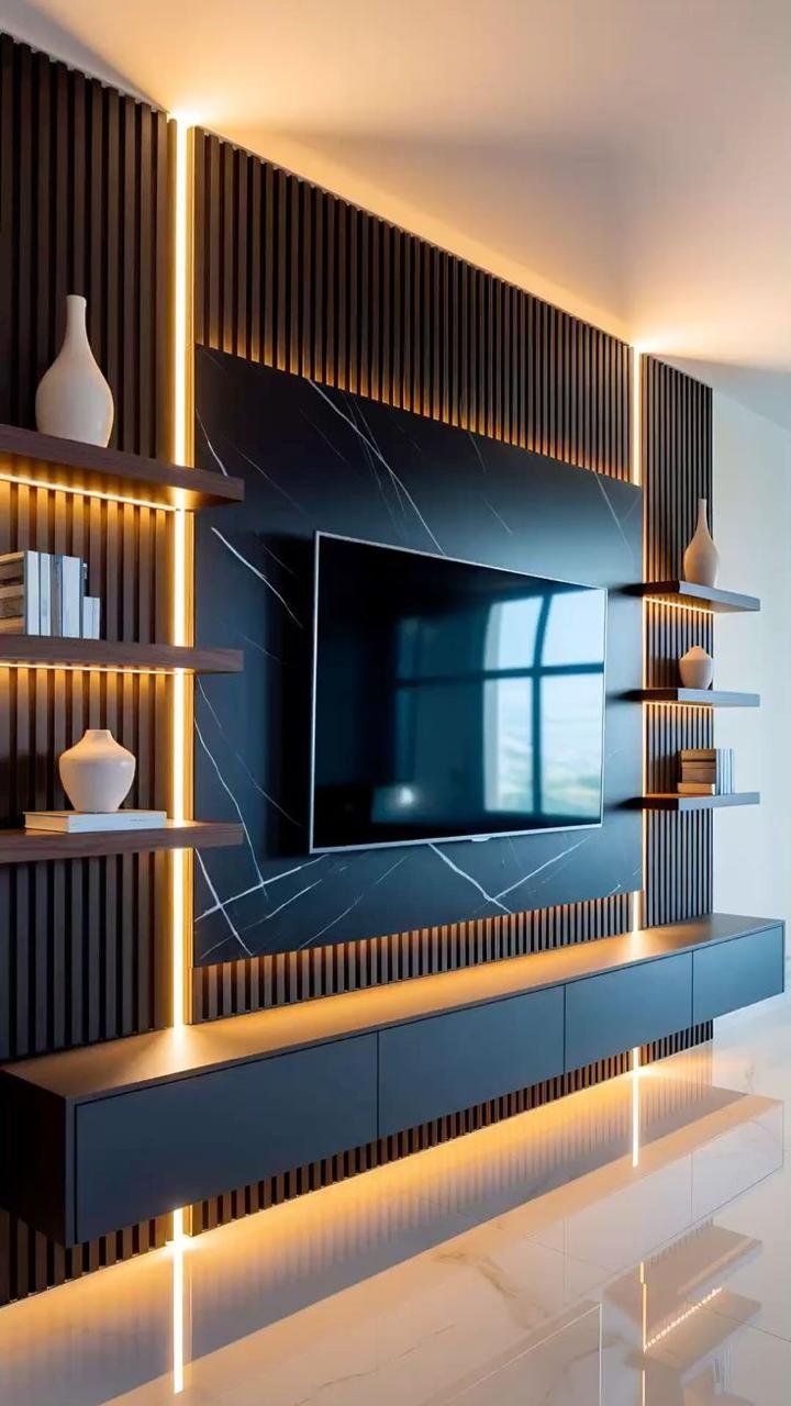 Custom TV unit and media feature wall 29